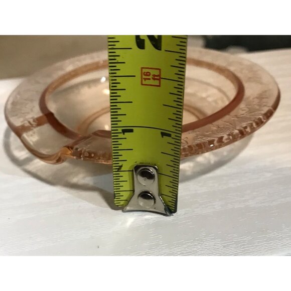 Vintage Pink Depression Glass Ashtray With Floral Etching - Picture 6 of 6